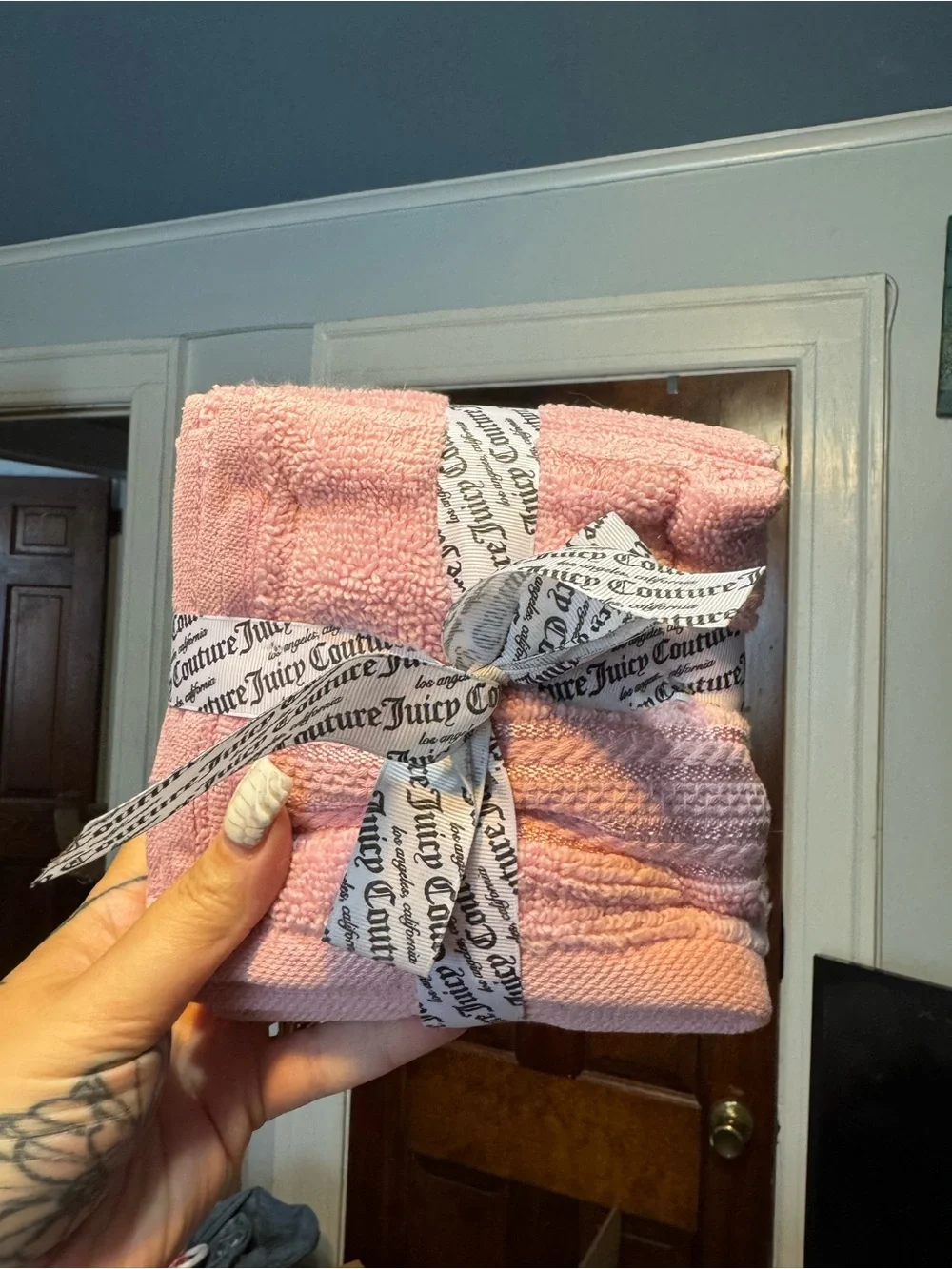 Juicy Couture Pink Cotton Washcloth Set - 4 Pack